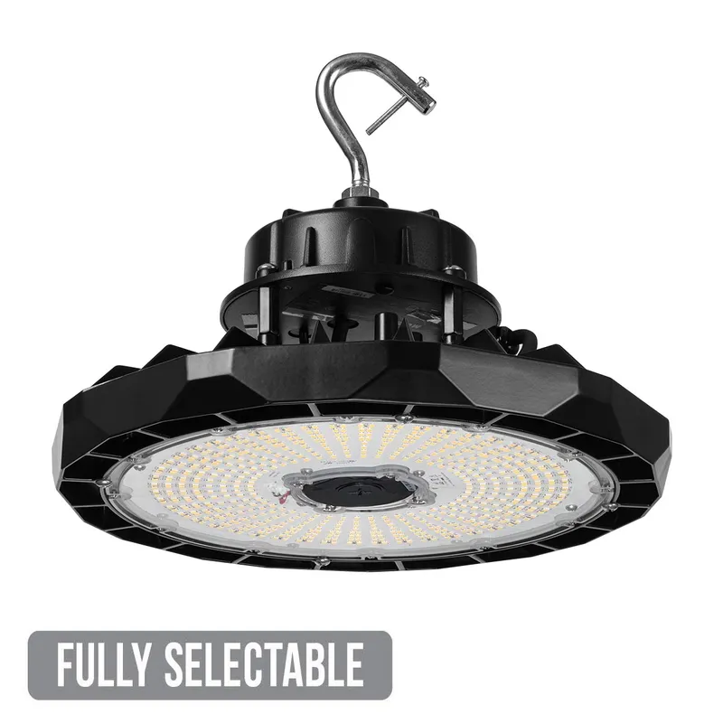 LED UFO High Bay, 34,253 Lumen Max, Wattage and CCT Selectable, 120-277V or 480V — Warehouse Lighting LED High Bay Lights 150.0W 4000K