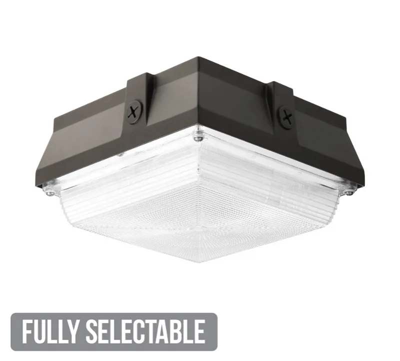 Classic 8" Vandal Canopy Light, 4,567 Lumen Max, Wattage and CCT Selectable, 120-277V — Warehouse Lighting LED Canopy Lights 18.0W 4000K
