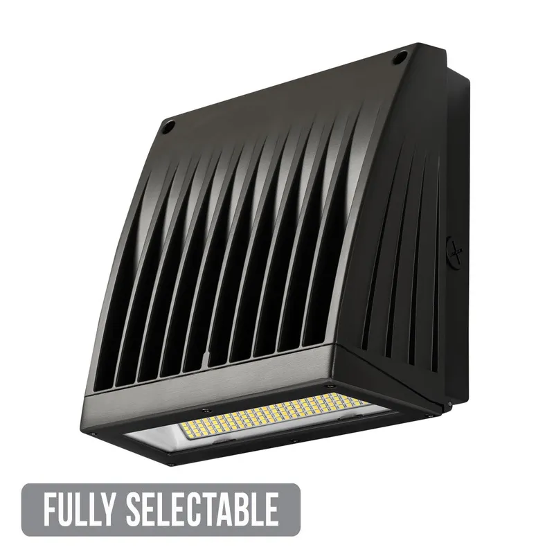 LED Slim Pack Pro Wall Light, 8,387 Lumen Max, Wattage and CCT Selectable, Photocontrol Included, 120-277V, Bronze — Warehouse Lighting LED Wall Lights  