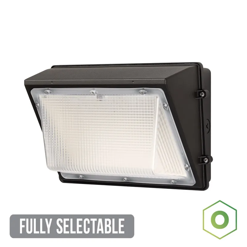 2PK Origin LED Wall Pack, 6,840 Lumen Max, Wattage and CCT Selectable, Photocontrol Included, 120-277V, Bronze — Warehouse Lighting LED Wall Lights  