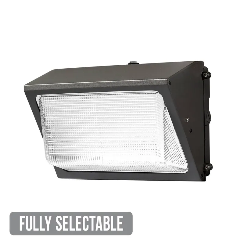 Classic LED Wall Pack, 9,490 Lumen Max, Wattage and CCT Selectable, 120-277V or 347-480V, Bronze — Warehouse Lighting LED Wall Lights  
