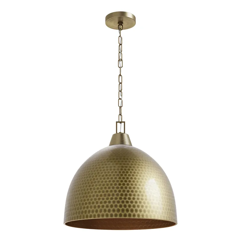 17" Pendant Light, Arrco Collection, Aged Brass Finish — Warehouse Lighting LED Landscape Lights 200.0W 