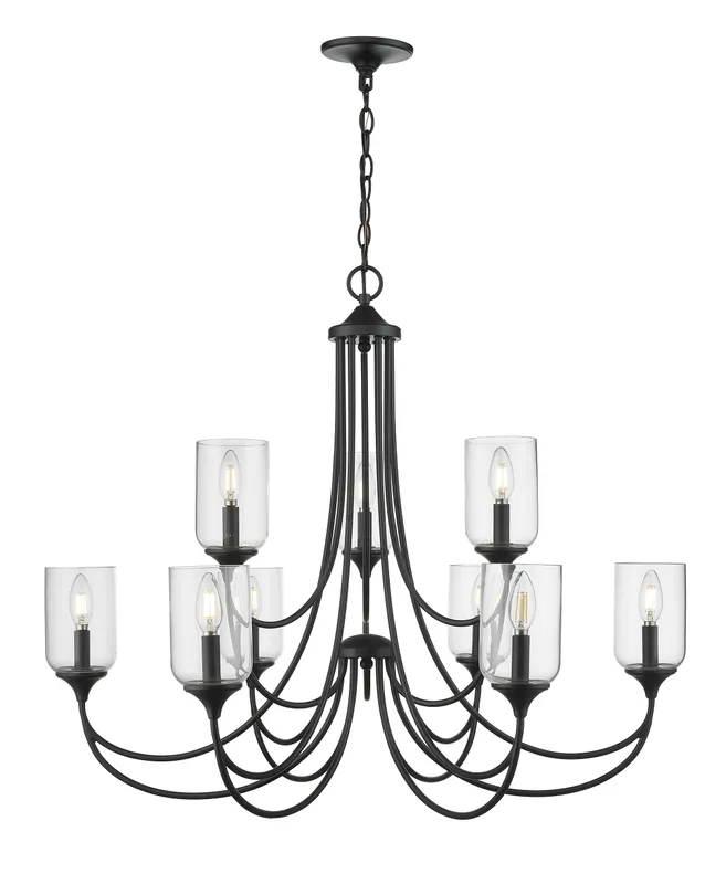 9 Light Chandelier Ceiling Light, Waddingham Collection — Warehouse Lighting LED Landscape Lights 40.0W 