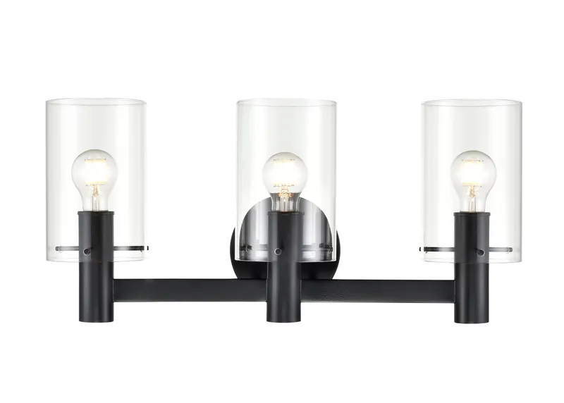 3 Light Vanity, Apolla Collection, Matte Black or VIntage Brass — Warehouse Lighting LED Wall Lights 200.0W 