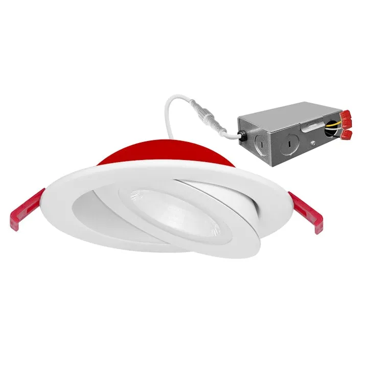 4" SnapTrim Floating Adjustable J-Box Fire Rated, 700 Lumens, 9W, CCT Selectable, 120V — Warehouse Lighting LED Downlights 9.0W 2700K