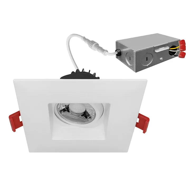 3" Regressed Gimbal Downlight: SnapTrim-Line, 600 Lumens, 8W, CCT Selectable, 120V — Warehouse Lighting LED Downlights 8.0W 2700K