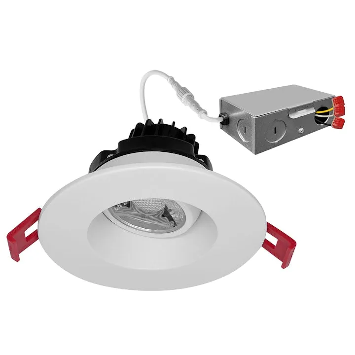 3" Regressed Gimbal Round Downlight: SnapTrim-Line, 600 Lumens, 8W, CCT Selectable, 120V — Warehouse Lighting LED Downlights 8.0W 2700K