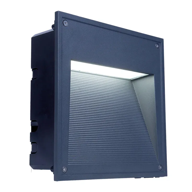 Commercial Large Wall/Step Lights, 925 Lumens, Wattage and CCT Selectable, 120-277V, Black or Gray — Warehouse Lighting LED Wall Lights 10.0W 3000K