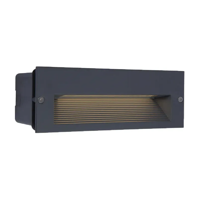 Commercial Large Wall/Step Lights, 465 Lumens, Wattage and CCT Selectable, 120-277V, Black or Gray — Warehouse Lighting LED Wall Lights 10.0W 3000K
