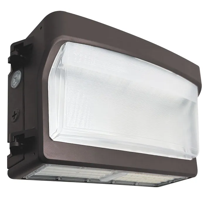 2-in-1 Traditional or Full Cut Off Wall Pack, 13,500 Lumen Max, Wattage and CCT Selectable, 120-277V, Bronze or Black Finish — Warehouse Lighting LED Wall Lights  