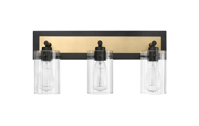Vanity Light, Gasol Collection, Matte Black / Vintage Brass — Warehouse Lighting LED Wall Lights 200.0W 