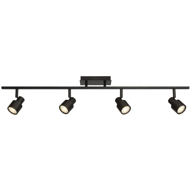 4 Light Adjustable LED Track, 2000 Lumens, Matte Black Finish, 120V — Warehouse Lighting LED Landscape Lights 22.0W 3000K