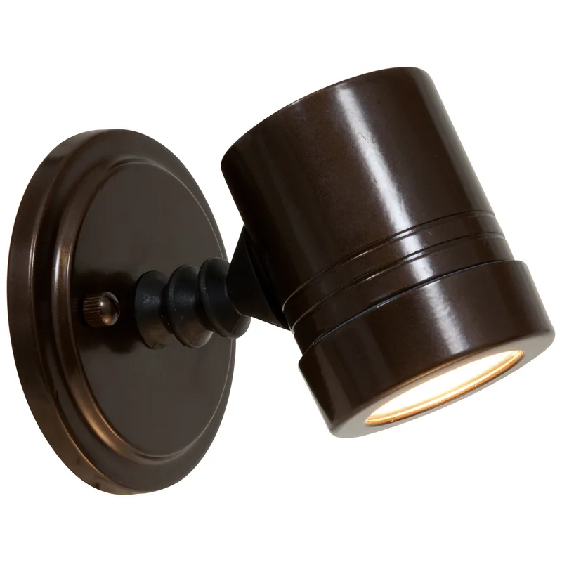 Outdoor Adjustable Spotlight, Bronze Finish, 120V — Warehouse Lighting LED Wall Lights 50.0W 