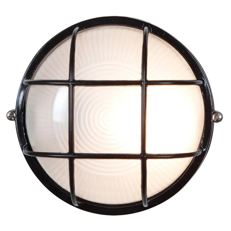 1 Light Outdoor LED Bulkhead, 800 Lumens, Black Finish, 120V — Warehouse Lighting LED Wall Lights 10.0W 3000K