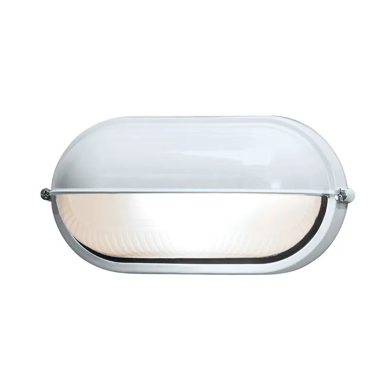 1 Light Outdoor Bulkhead, White Finish, 120V — Warehouse Lighting LED Wall Lights 60.0W 