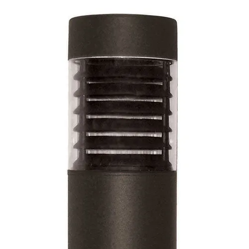 42" AmberLED Round Flat Bollard with Louvers, Turtle Friendly, 15W, 1400K, 120-277V, Bronze or Black — Warehouse Lighting LED Bollards & Pathway Lights 15.0W 1400K