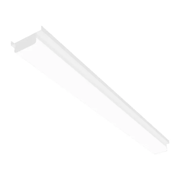 8FT LED Linear Retrofit Strip Light, 6699 Lumens, 4000K, Surface Mounted, Frosted Flat or Round Lens, 120-277V — Warehouse Lighting LED Downlights 38.8W 4000K