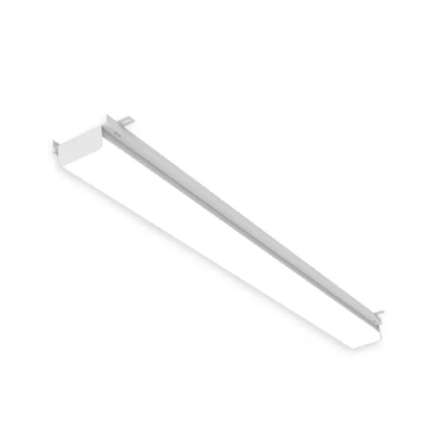 4FT LED Linear Retrofit Strip Light, 4586 Lumens, 4000K, Surface Mounted, Frosted Flat or Round Lens, 120-277V — Warehouse Lighting LED Downlights 28.3W 4000K