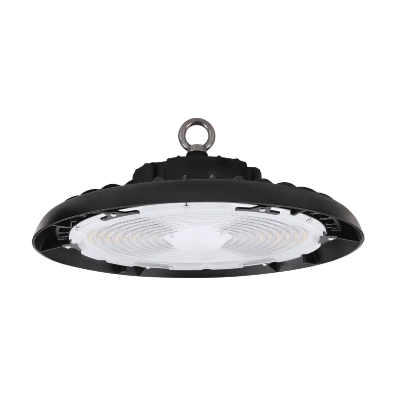 Round High Bay, 36,000 Lumen Max, Wattage and CCT Selectable, 120-277V, Black or White Finish — Warehouse Lighting LED High Bay Lights 200.0W 3500K
