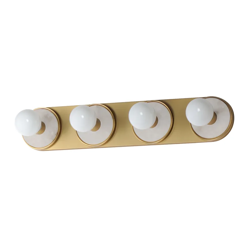 Hollywood Stone 4-Light Sconce, Whit Alabaster / Natural Aged Brass — Warehouse Lighting LED Wall Lights 250.0W 3000K