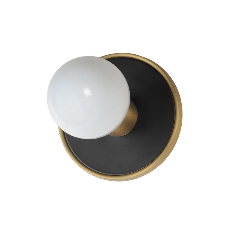 Hollywood 1-Light Sconce w/ LED Bulb, Black / Natural Aged Brass — Warehouse Lighting LED Wall Lights 10.0W 3000K