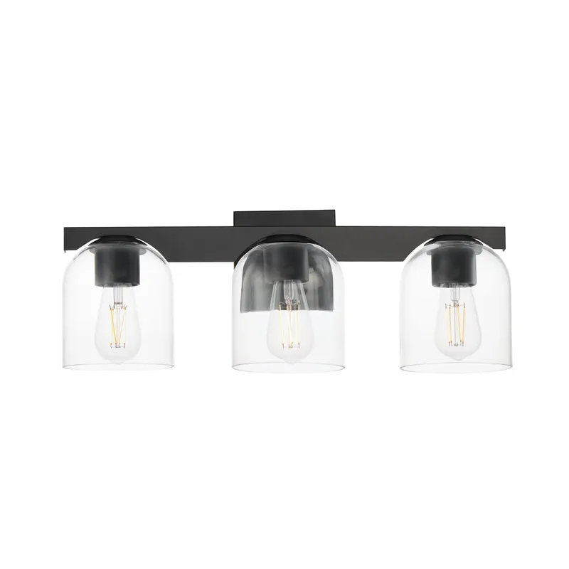 Scoop 3-Light Bath Vanity, Black, Chrome, or Brass Finish — Warehouse Lighting LED Wall Lights 200.0W 