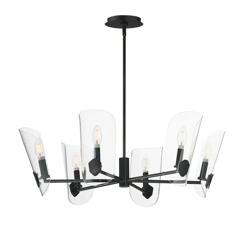 Armory 6-Light Chandelier, Black Finish — Warehouse Lighting LED Landscape Lights 400.0W 