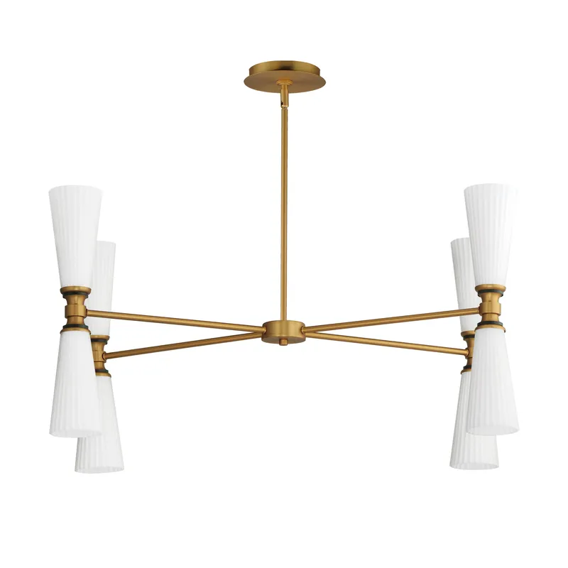 Krevat 8-Light Chandelier, Black / Natural Aged Brass Finish — Warehouse Lighting LED Landscape Lights 600.0W 