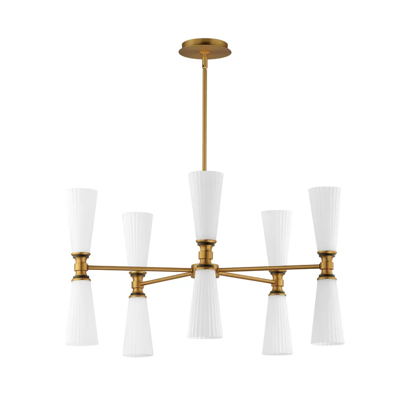 Krevat 10-Light Chandelier, Black / Natural Aged Brass Finish — Warehouse Lighting LED Landscape Lights 600.0W 