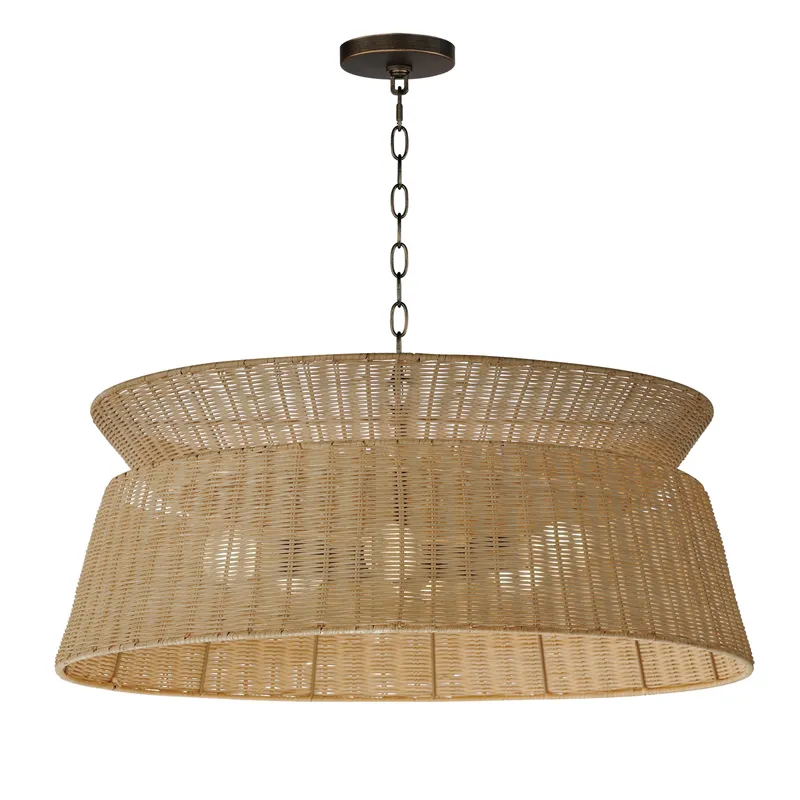 Tulum 6-Light Chandelier, Dark Bronze Finish — Warehouse Lighting LED Landscape Lights 400.0W 