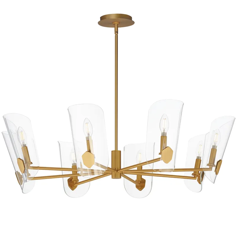 Armory 8-Light Chandelier, Natural Aged Brass Finish — Warehouse Lighting LED Landscape Lights 500.0W 