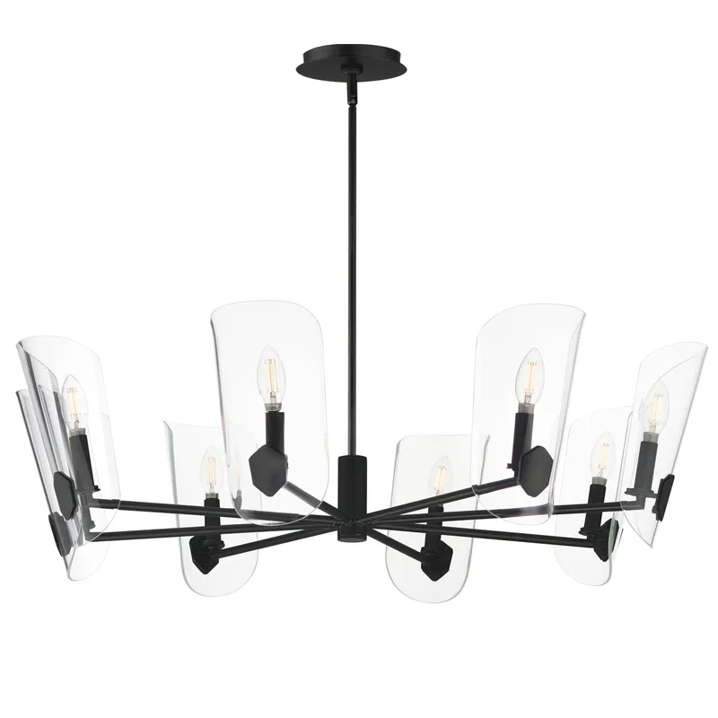 Armory 8-Light Chandelier, Black Finish — Warehouse Lighting LED Landscape Lights 500.0W 