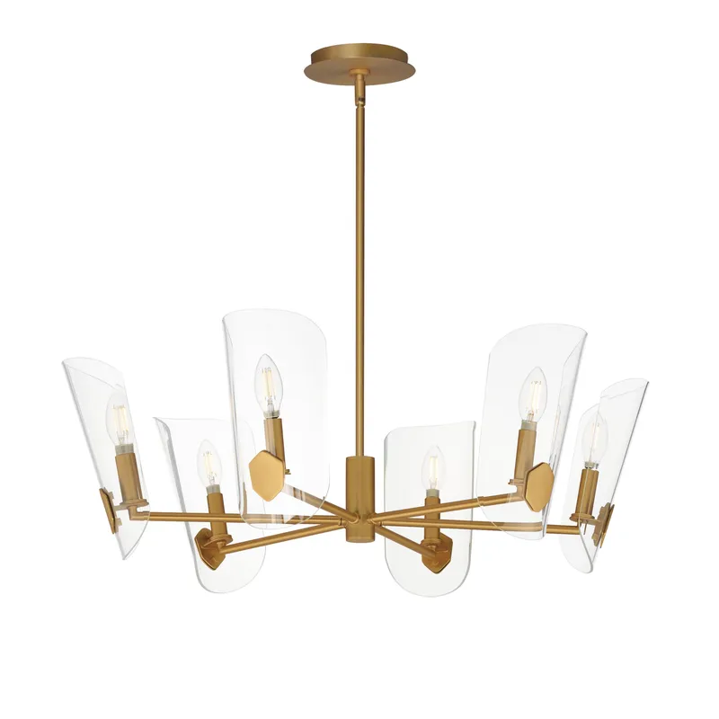 Armory 6-Light Chandelier, Natural Aged Brass Finish — Warehouse Lighting LED Landscape Lights 10.0W 