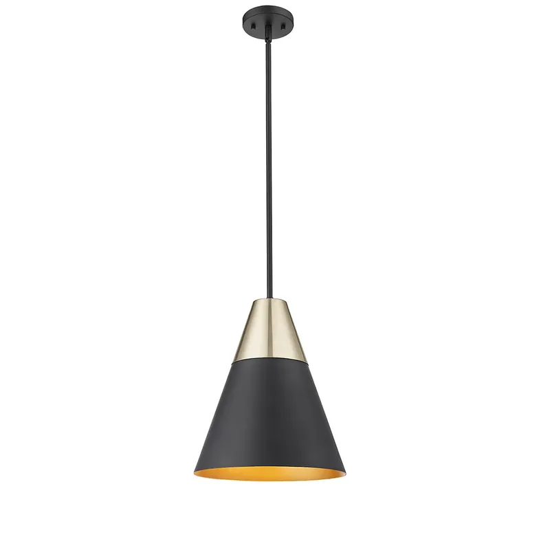 Pendant Light, Matte Black with Modern Gold Finish, Annos Collection — Warehouse Lighting LED Landscape Lights 100.0W 