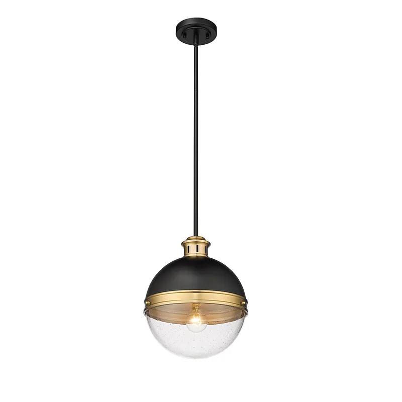 Pendant Light, Matte Black/ Aged Brass Finish, Ellmira Collection — Warehouse Lighting LED Landscape Lights 100.0W 