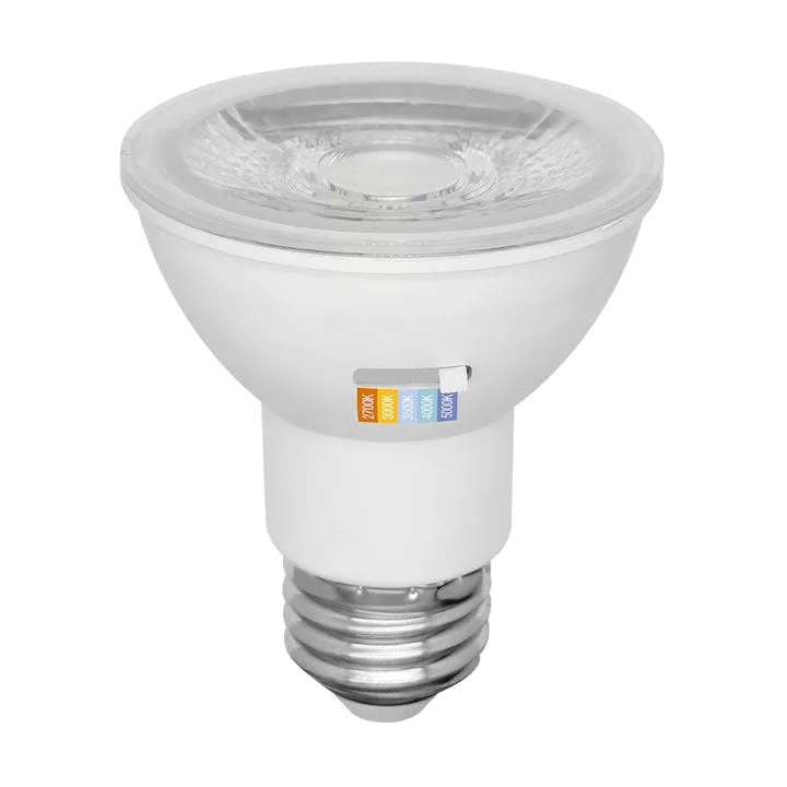 10PK PAR Series: 5-CCT LED Bulb, PAR20 50W Equivalent, 7W, 120V — Warehouse Lighting LED Temporary & Work Lights 50.0W 2700K