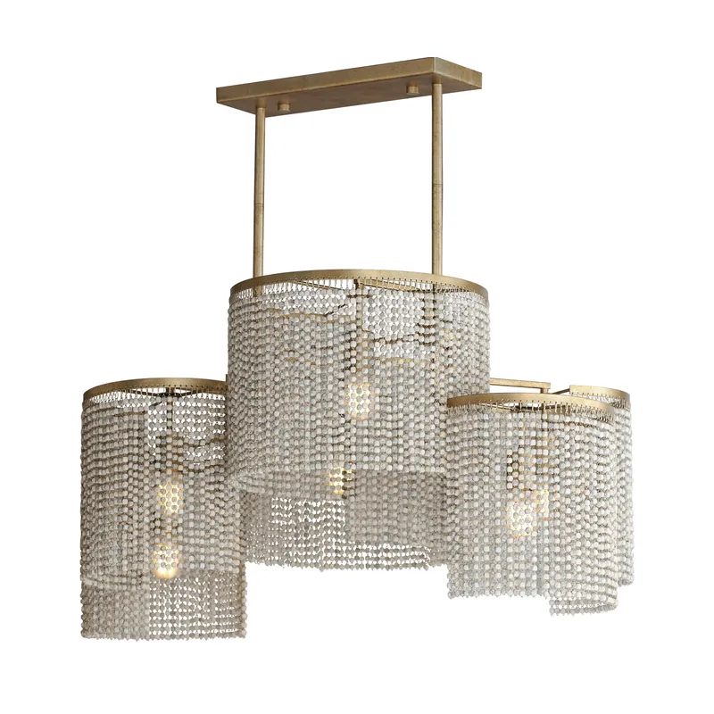 Fontaine 6-Light Linear Pendant, Golden Silver — Warehouse Lighting LED Linear Lights 400.0W 
