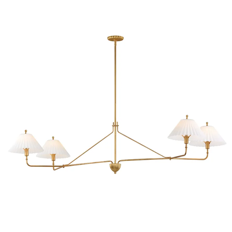 Kismet 4-Light Linear Pendant, Gold Leaf — Warehouse Lighting LED Linear Lights 250.0W 
