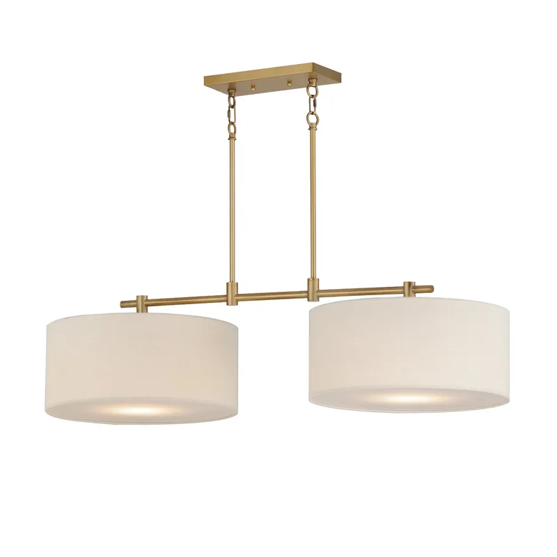 Bongo 2-Light Pendant, Natural Aged Brass, Oil Rubbed Bronze or Satin Nickel Finish — Warehouse Lighting LED Landscape Lights 150.0W 