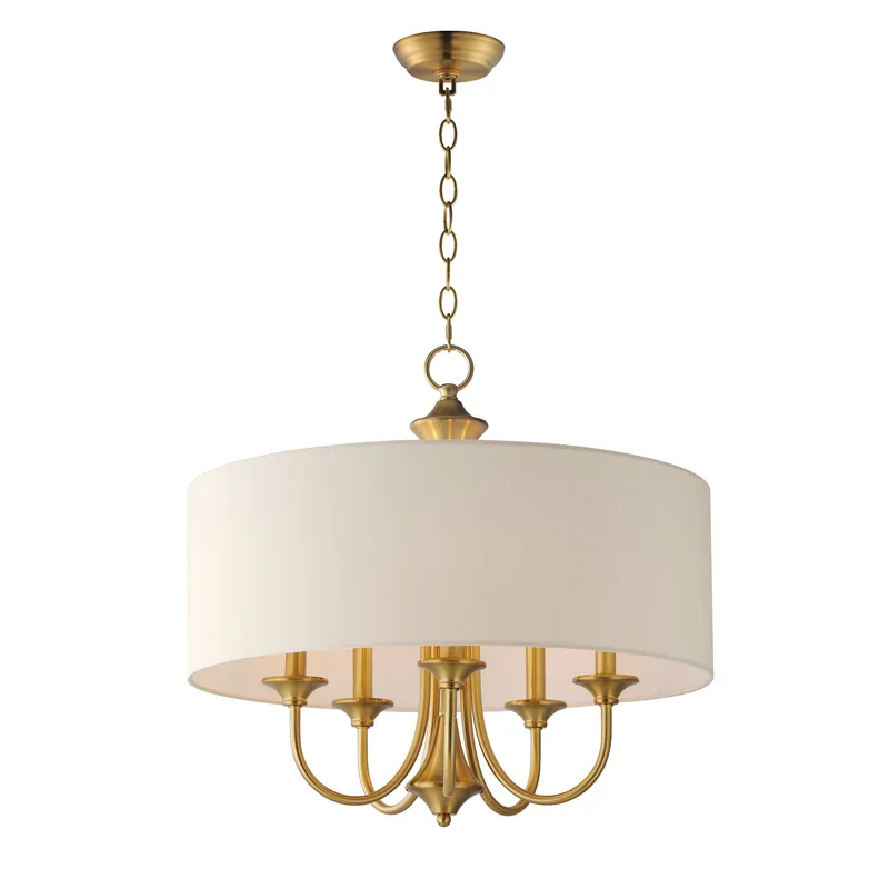 Bongo 5-Light Pendant, Natural Aged Brass — Warehouse Lighting LED Landscape Lights 300.0W 