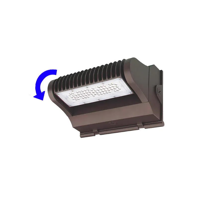 LED Adjustable Wall Pack, 5600 Lumen Max, Wattage and CCT Selectable, Integrated Photocell, 120-277V, Bronze or White Finish — Warehouse Lighting LED Wall Lights 40.0W 3000K