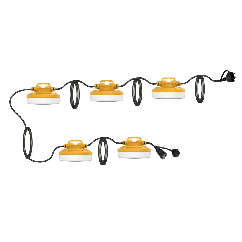 2 Wire Economy Construction String Lights, 6000 Lumens, 5x10W, 5000K, 120-277V — Warehouse Lighting LED Landscape Lights 10.0W 5000K