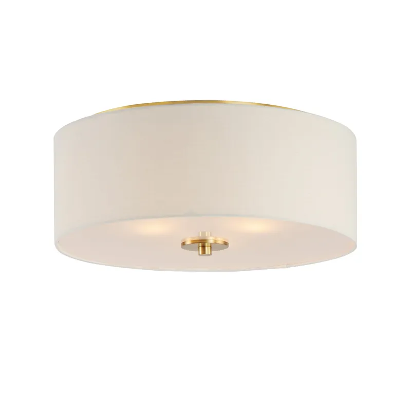 Bongo 3-Light Flush Mount Ceiling Light, Natural Aged Brass — Warehouse Lighting LED Post Top Lights 200.0W 