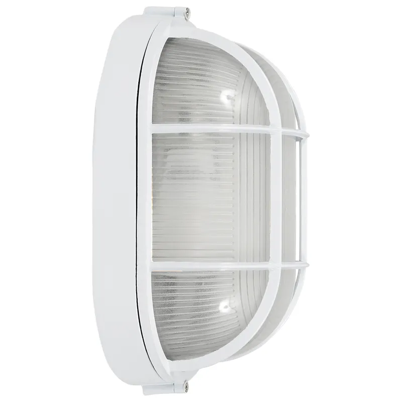 1 Light Outdoor Bulkhead, 100W, 120V, White Finish, Nauticus Dual Mount Collection — Warehouse Lighting LED Wall Lights 100.0W 