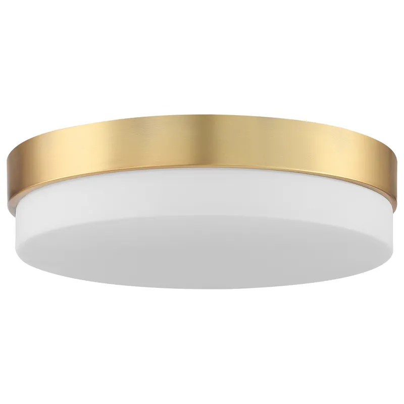 LED Flush Mount Ceiling Light, 30W, 120V, Antique Brushed Brass Finish, Roma Collection — Warehouse Lighting LED Post Top Lights 30.0W 3000K