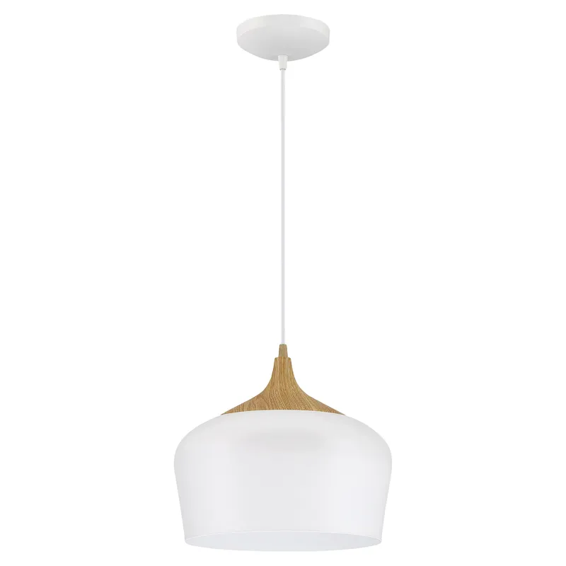 LED Pendant Light, 10W, 120V, White with Wood Grain Finish, Blend Collection — Warehouse Lighting LED Landscape Lights 10.0W 3000K