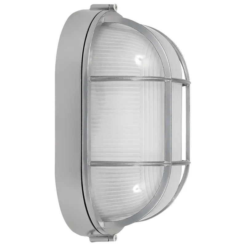 1 Light Outdoor Bulkhead, 60W, 120V, Satin Finish, Nauticus Dual Mount Collection — Warehouse Lighting LED Wall Lights 60.0W 