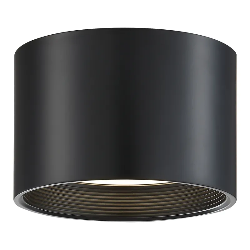 LED Flush Mount Ceiling Light, 30W, 120V, Black Finish,Reel Collection — Warehouse Lighting LED Post Top Lights 30.0W 3000K