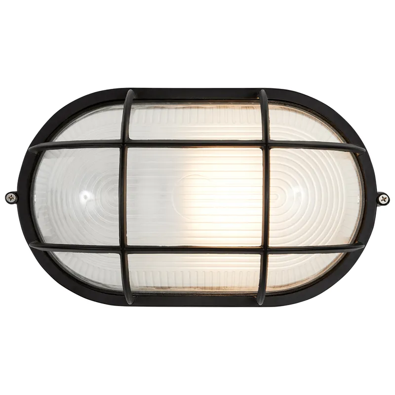 1 Light Outdoor Bulkhead, 60W, 120V, Black Finish, Nauticus Dual Mount Collection — Warehouse Lighting LED Wall Lights 60.0W 
