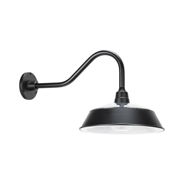 Cottage Solar Gooseneck Barn Light, 2700K — Warehouse Lighting LED Landscape Lights 8.4W 2700K